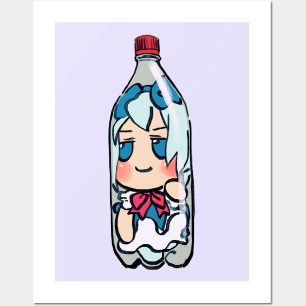 I draw that bottled cirno fumo plush meme / touhou Wall Art by mudwizard